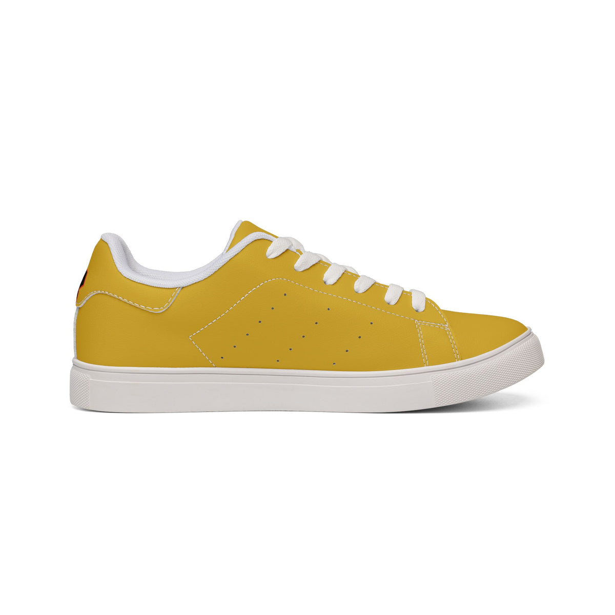Low-Top Sneakers — Yellow "Safety Skulls" Leather Casual Shoes