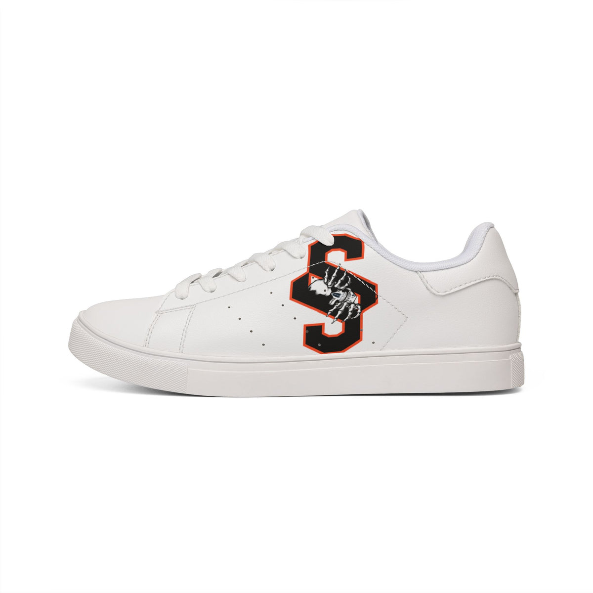 Copy of Leather Low-Top Sneakers — White Casual Men’s Shoes with Black & Red 'S' Logo